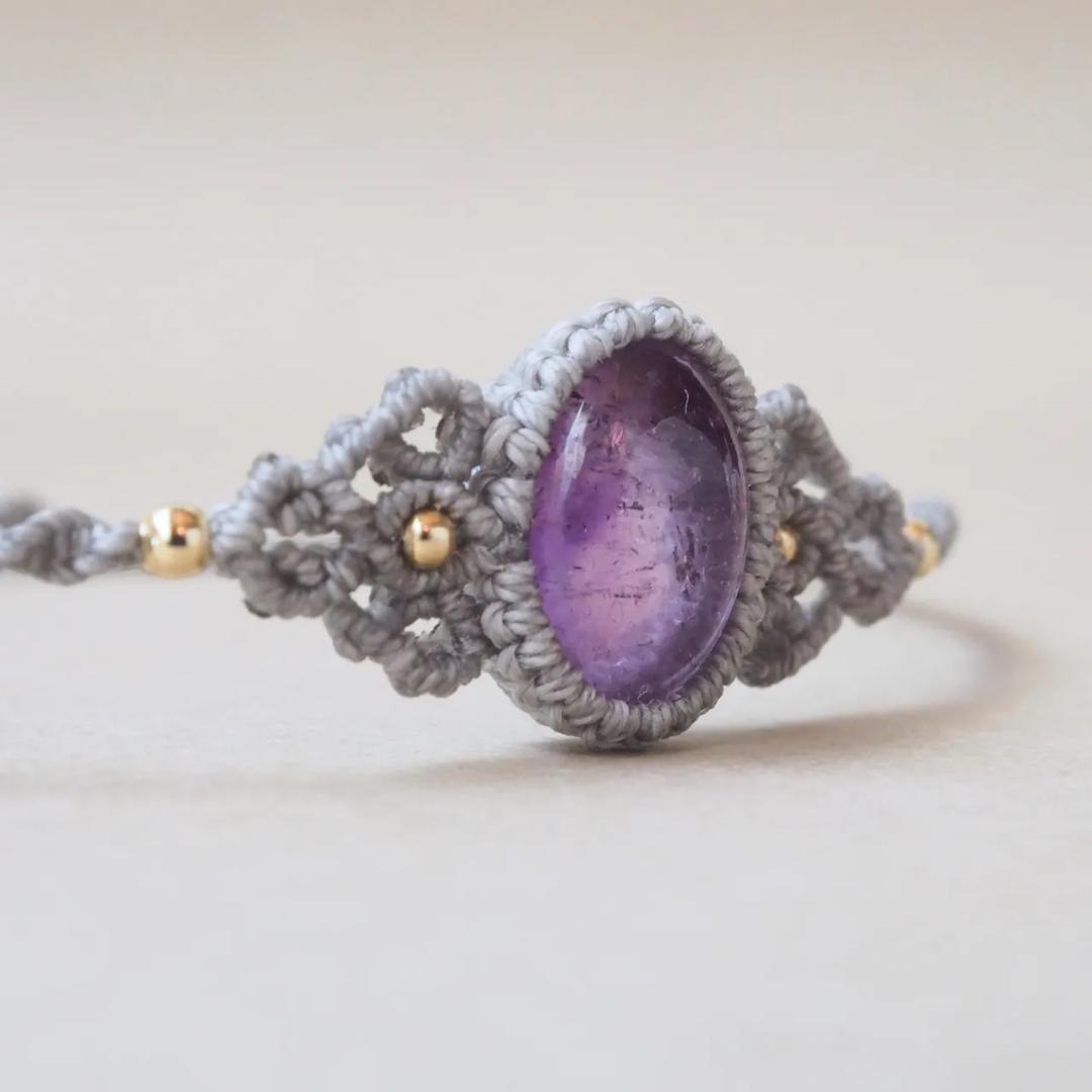 アメジスト マクラメ ブレスレット