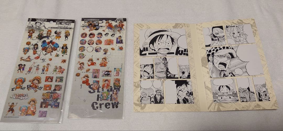 ONE PIECE　布ポスター　ブロマイド　シール　ステッカー　付箋　新聞