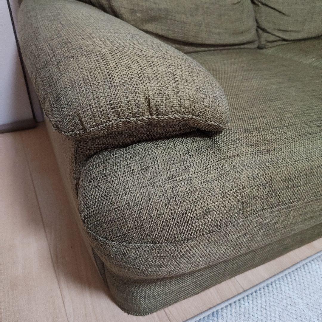 ニトリ　オリーブグリーン 2人掛けソファ中古品