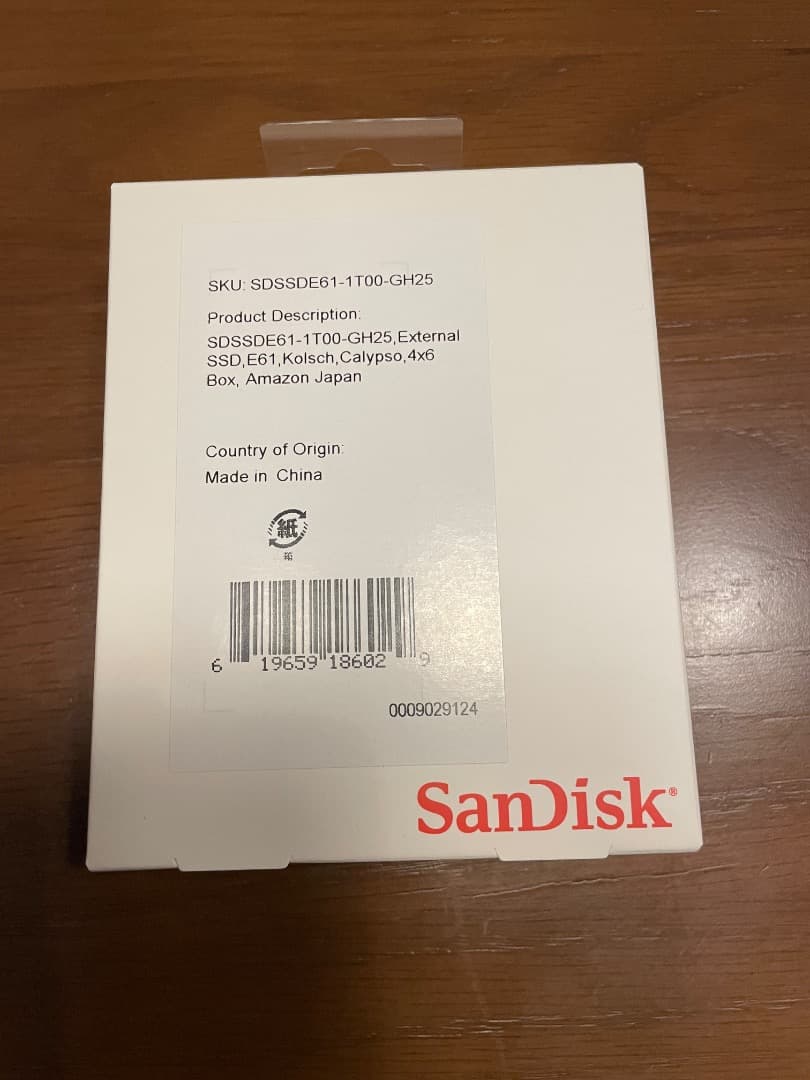 外付けハードディスク・ドライブ SanDisk SSD E61-1T00-GH25