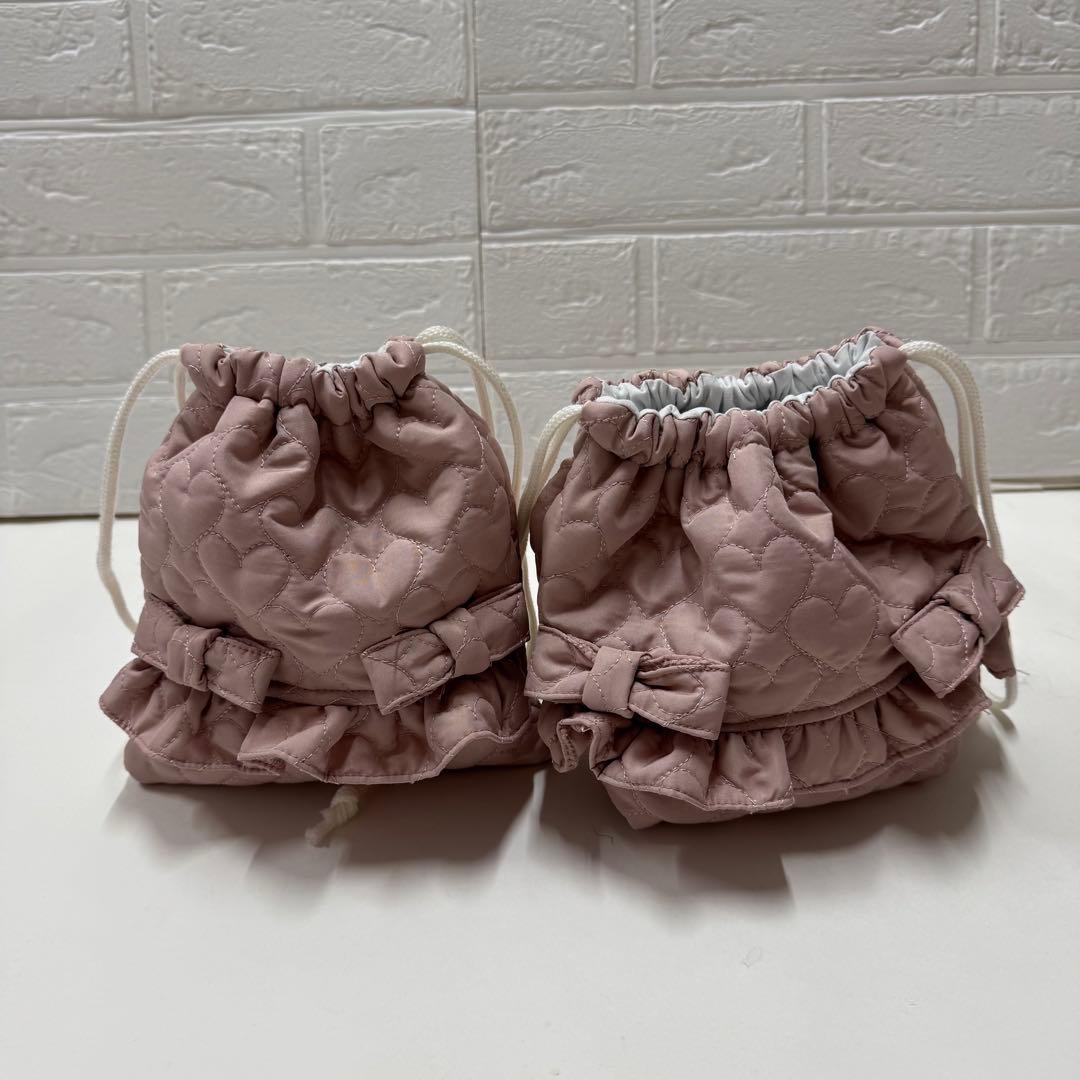 5点セット　入園　入学　レッスンバッグ　ハートキルティング　体操服袋　上履き袋