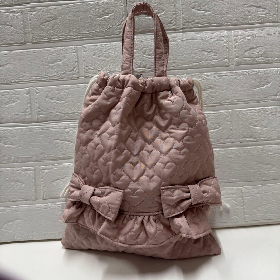 5点セット　入園　入学　レッスンバッグ　ハートキルティング　体操服袋　上履き袋