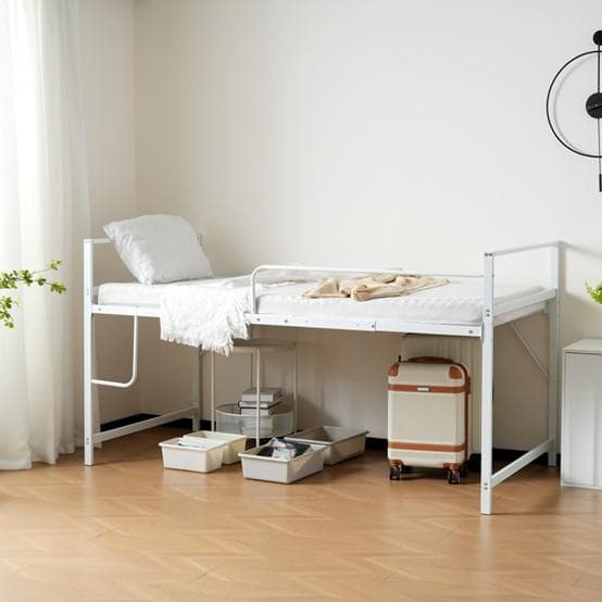 超人気！北欧風 一人暮らし ロフトベッド【高さ110cm】 White