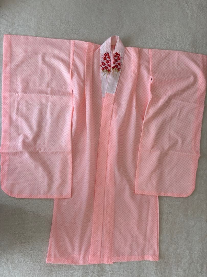 7歳 七五三 着物 帯 小物 セット 赤 刺繍 アンティーク