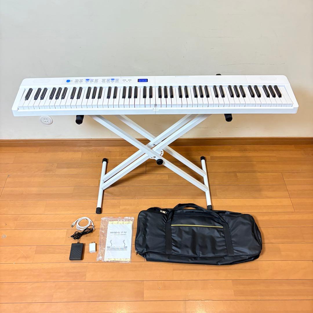【動作良好•匿名配送】折りたたみ式 充電式 88鍵盤 電子ピアノ NM-3001