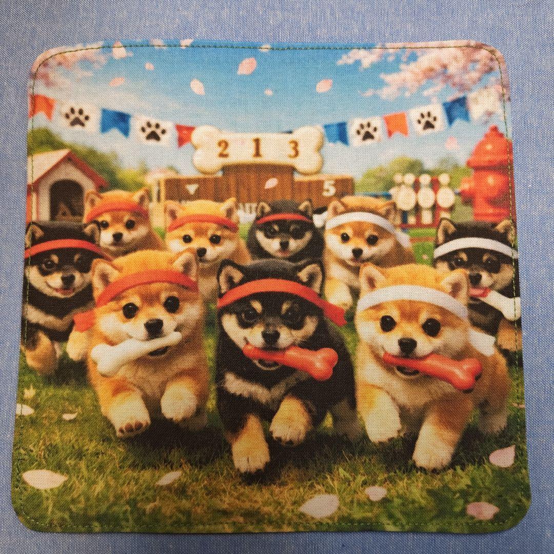 ご確認用　チョコ　ハンカチ　ダックスちゃん柄2/20