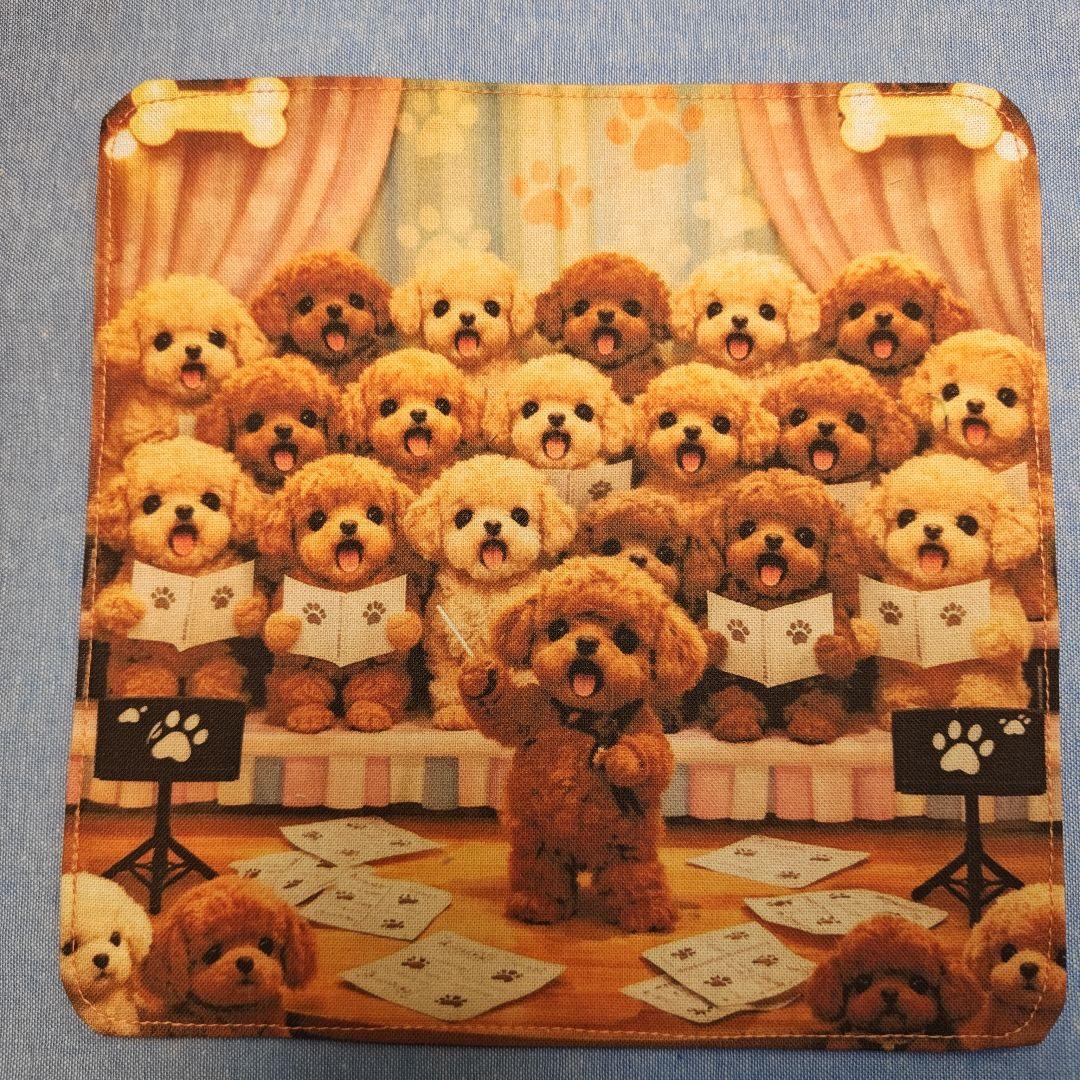 ご確認用　チョコ　ハンカチ　ダックスちゃん柄2/20