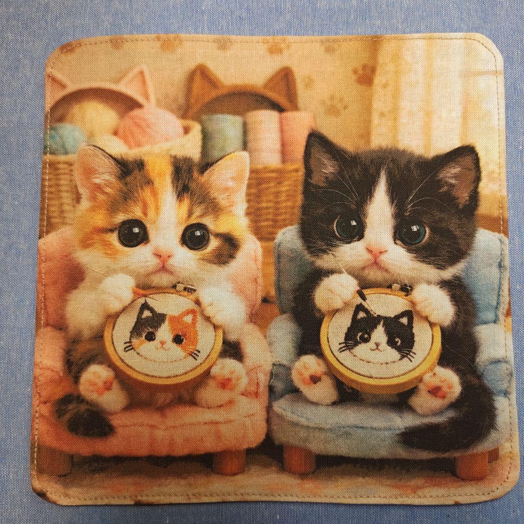 ご確認用　チョコ　ハンカチ　ダックスちゃん柄2/20