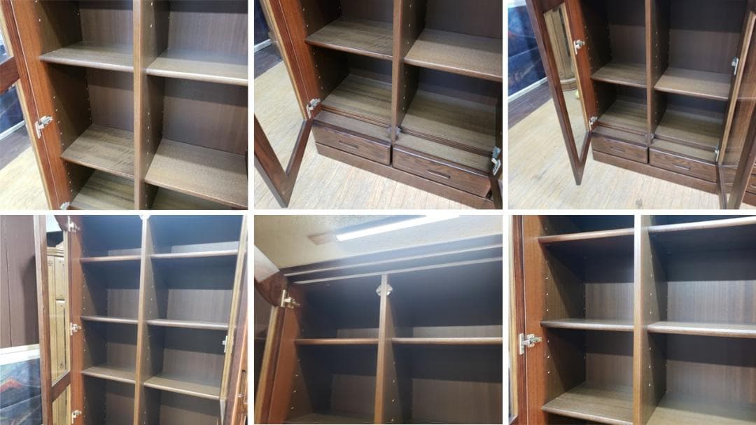 ｂ34　モーブル　三枚扉　書棚　本棚