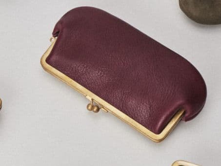 【N25】がま口財布 Mサイズ げんこ Wine