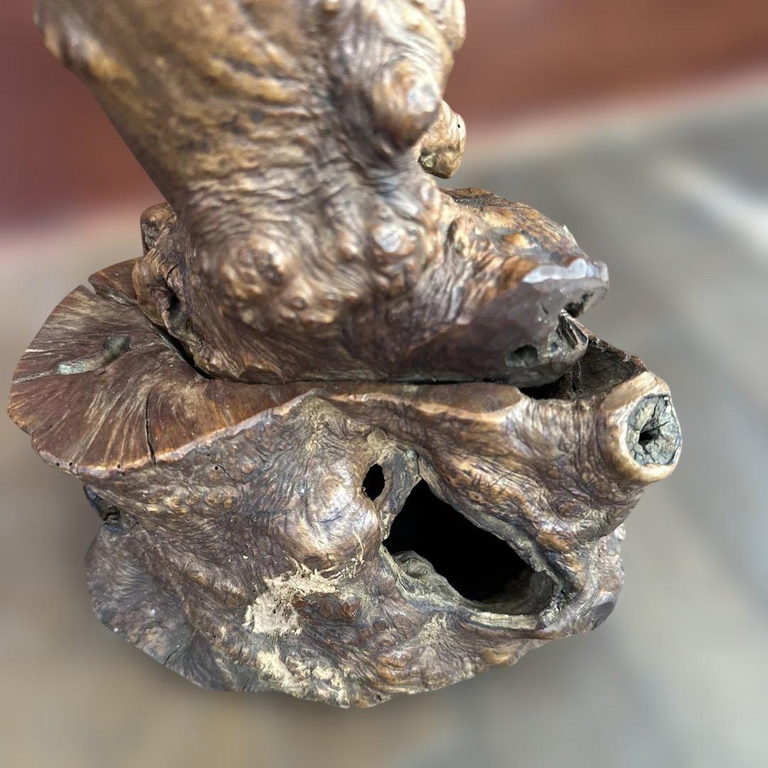 古董 古美術 インテリア　置物 木製 鳥の彫刻