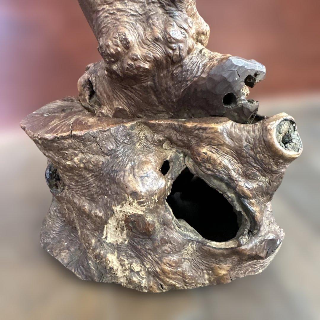 古董 古美術 インテリア　置物 木製 鳥の彫刻