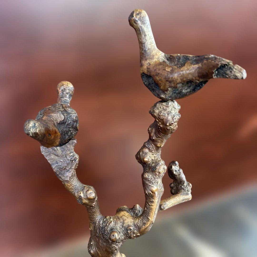 古董 古美術 インテリア　置物 木製 鳥の彫刻