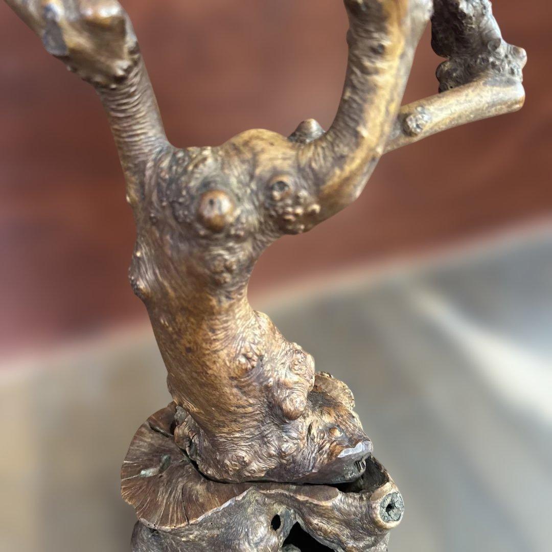 古董 古美術 インテリア　置物 木製 鳥の彫刻