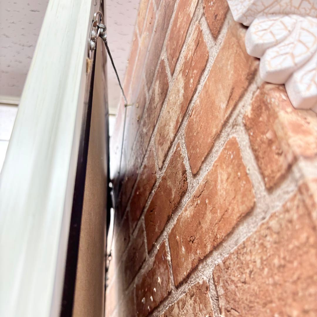 ホワイト 木製 壁掛けミラー 姿ミラー