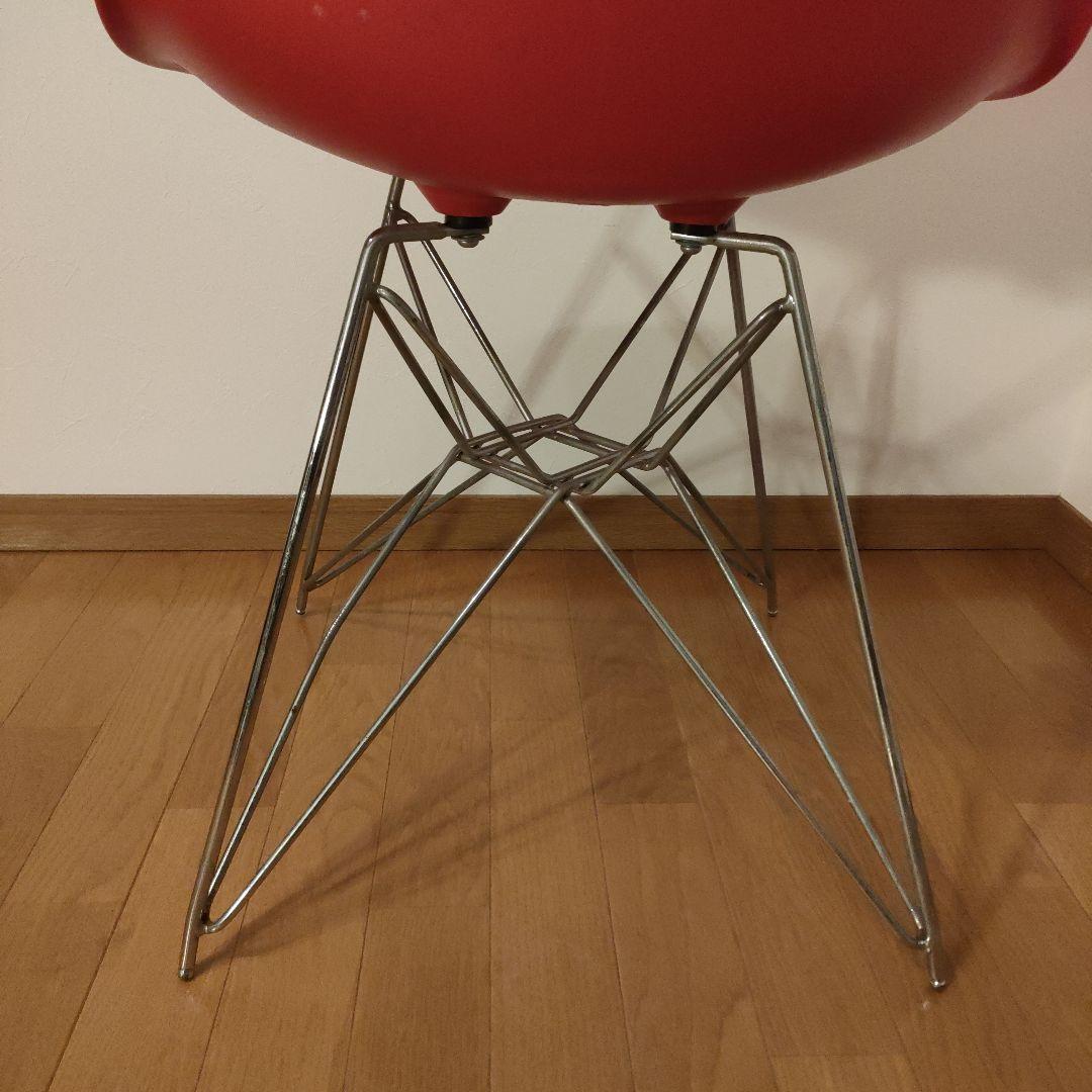 ミーティングチェア肘無 レッド おしゃれ カフェ風