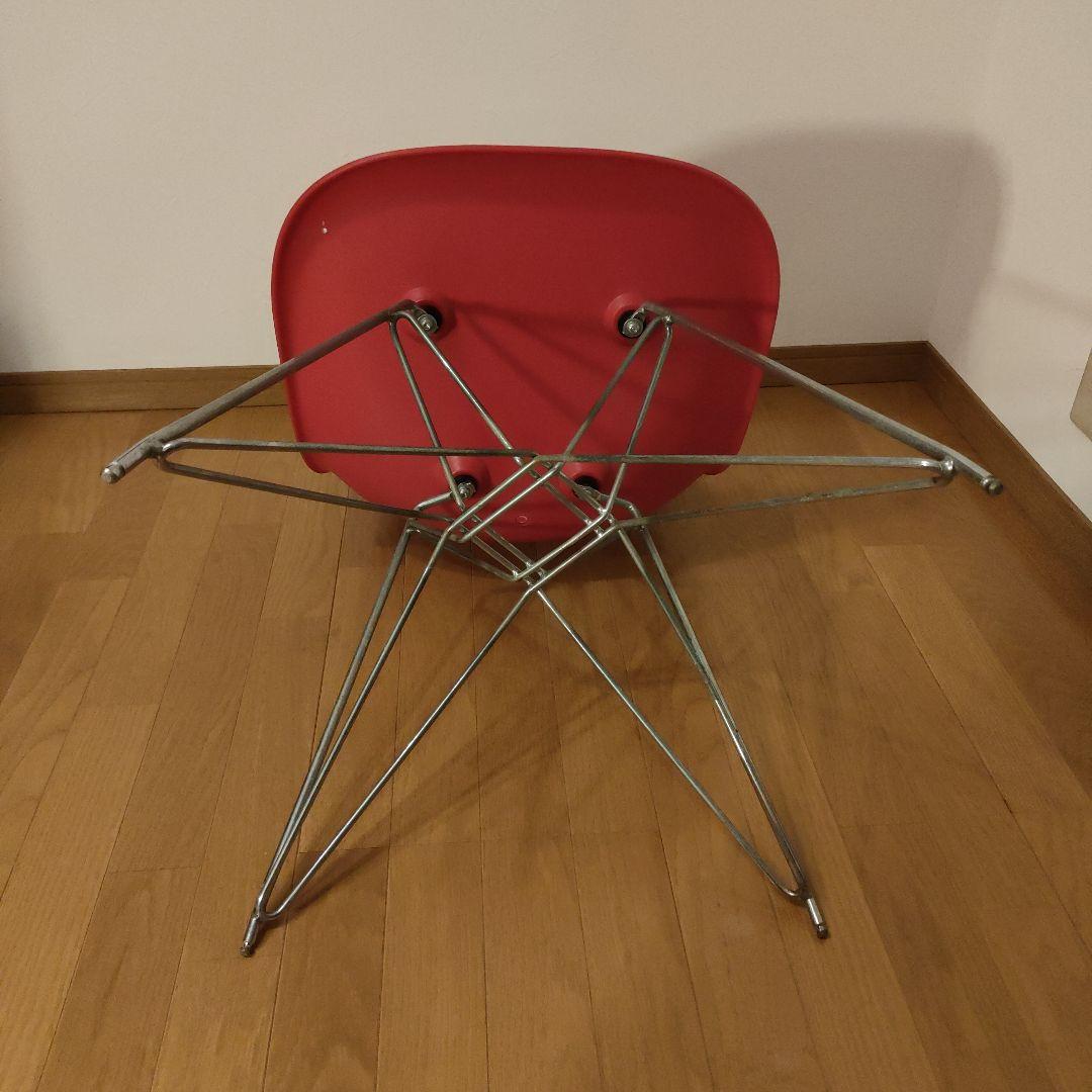 ミーティングチェア肘無 レッド おしゃれ カフェ風