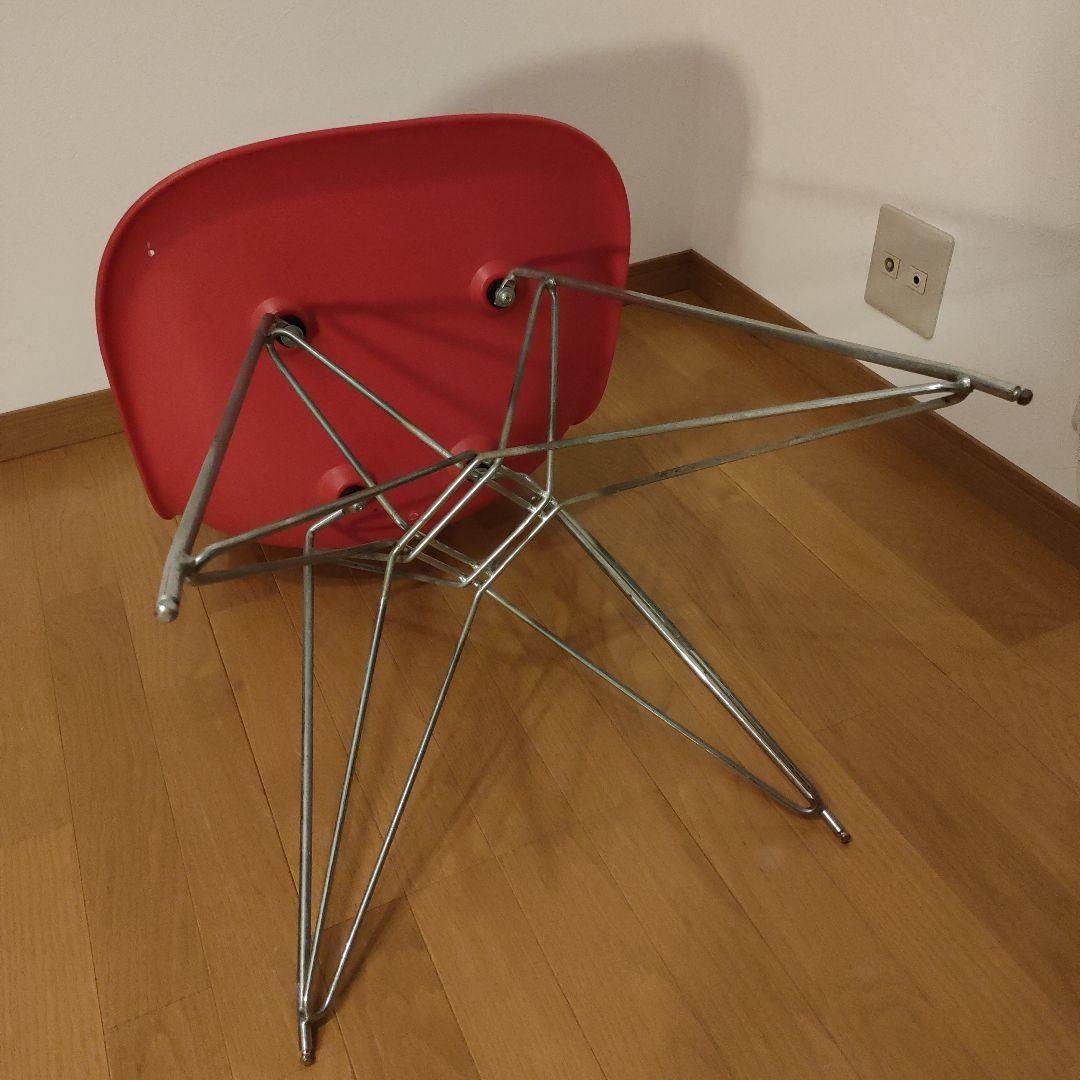 ミーティングチェア肘無 レッド おしゃれ カフェ風