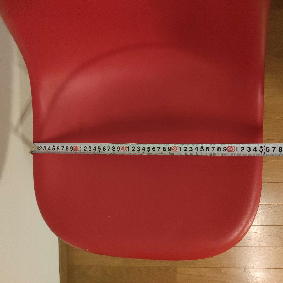 ミーティングチェア肘無 レッド おしゃれ カフェ風