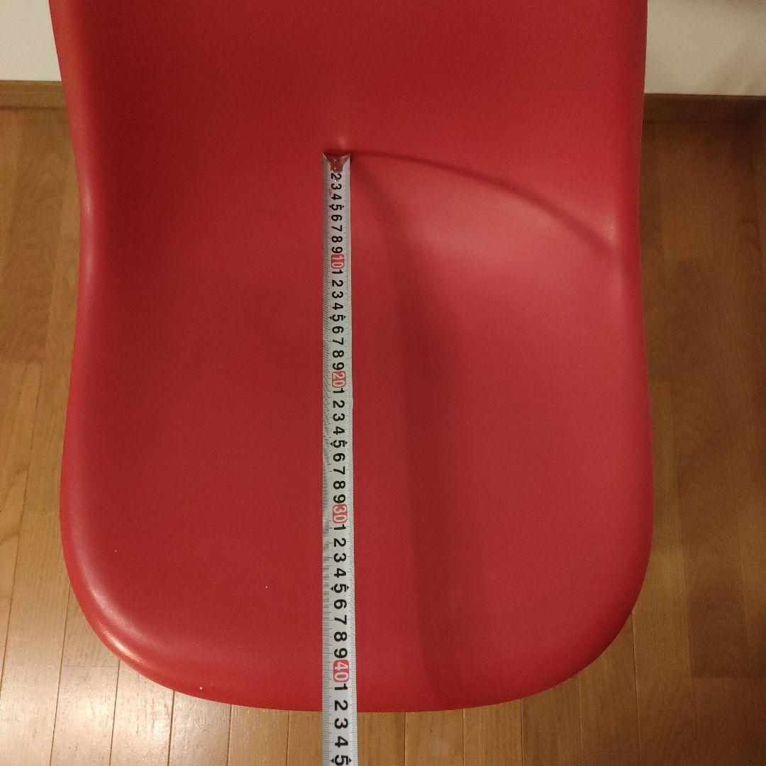 ミーティングチェア肘無 レッド おしゃれ カフェ風