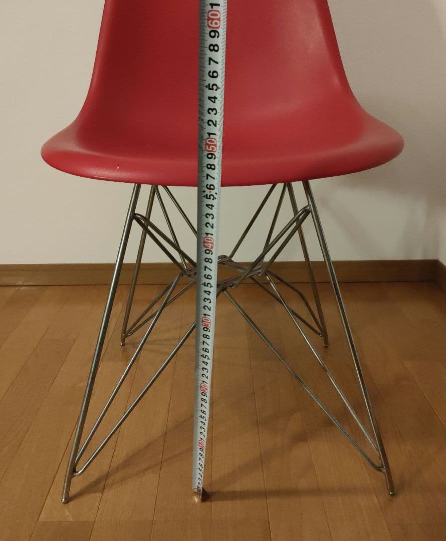 ミーティングチェア肘無 レッド おしゃれ カフェ風