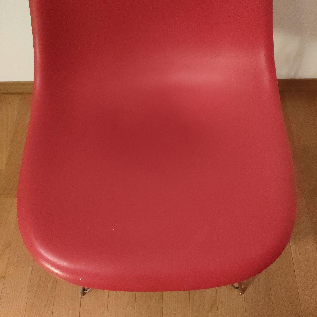 ミーティングチェア肘無 レッド おしゃれ カフェ風