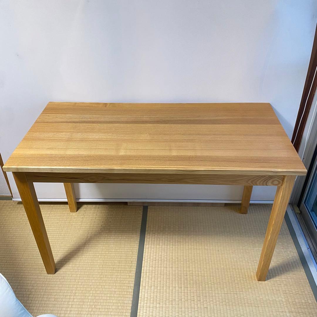 廃盤品　無印良品　タモ材デスク　事務机　学習机　木製机　引き出し付