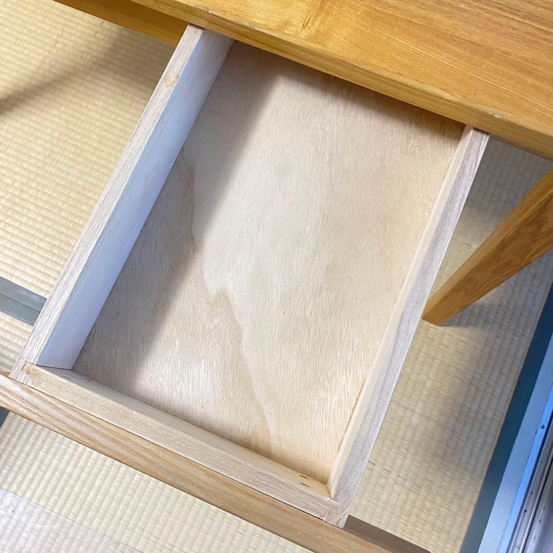 廃盤品　無印良品　タモ材デスク　事務机　学習机　木製机　引き出し付