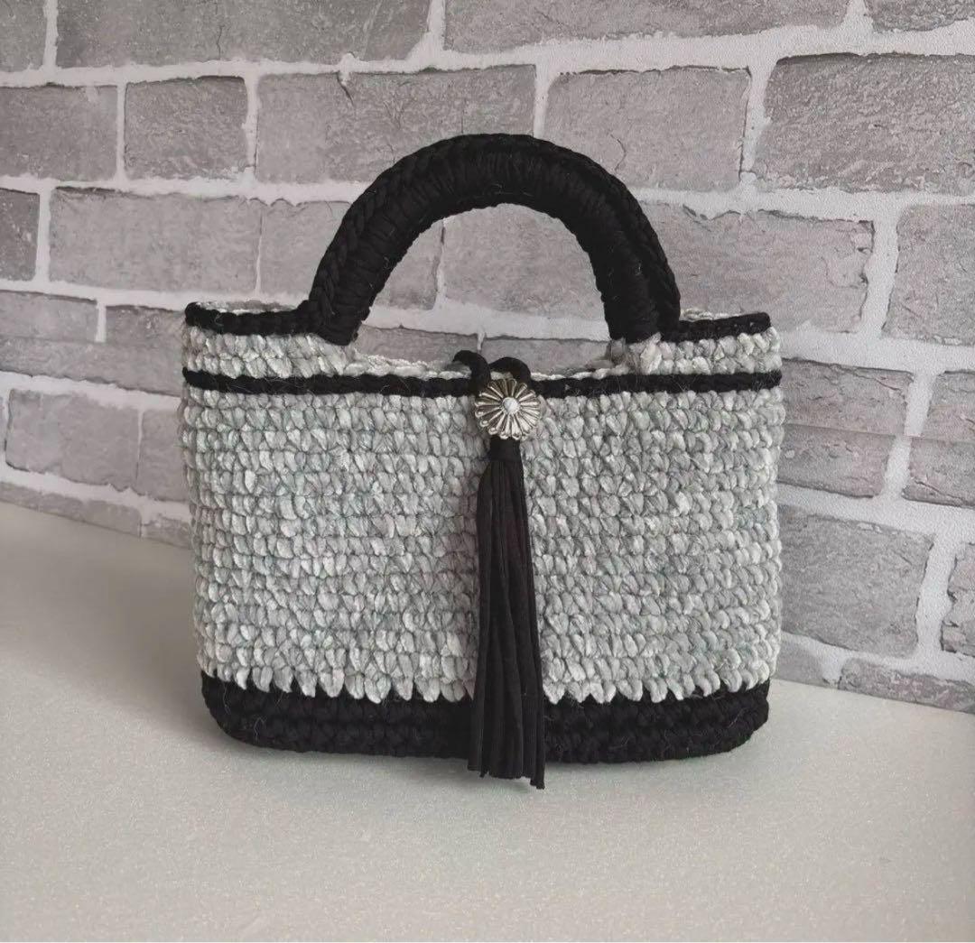 ズパゲッティ(tシャツヤーン)ロシアヤーン♡マルシェバッグ♡トートバッグ