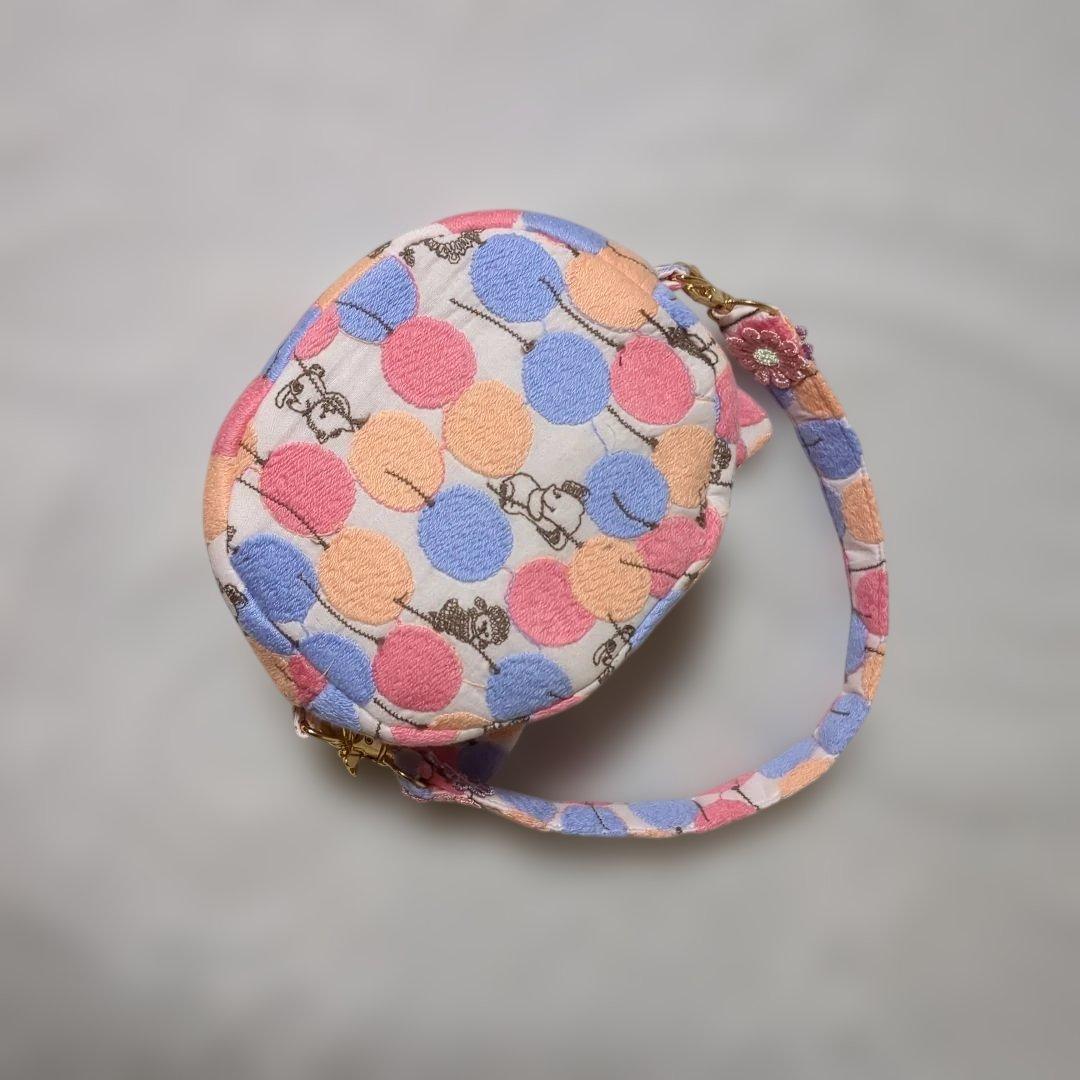専用…ユキエモン刺繍バルーンランド…ピンク系 コロンと猫ポーチ