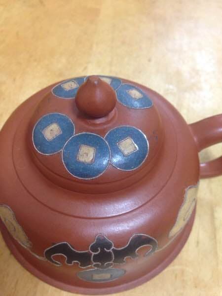 紫砂 急須 中国茶器 骨董 銀象嵌