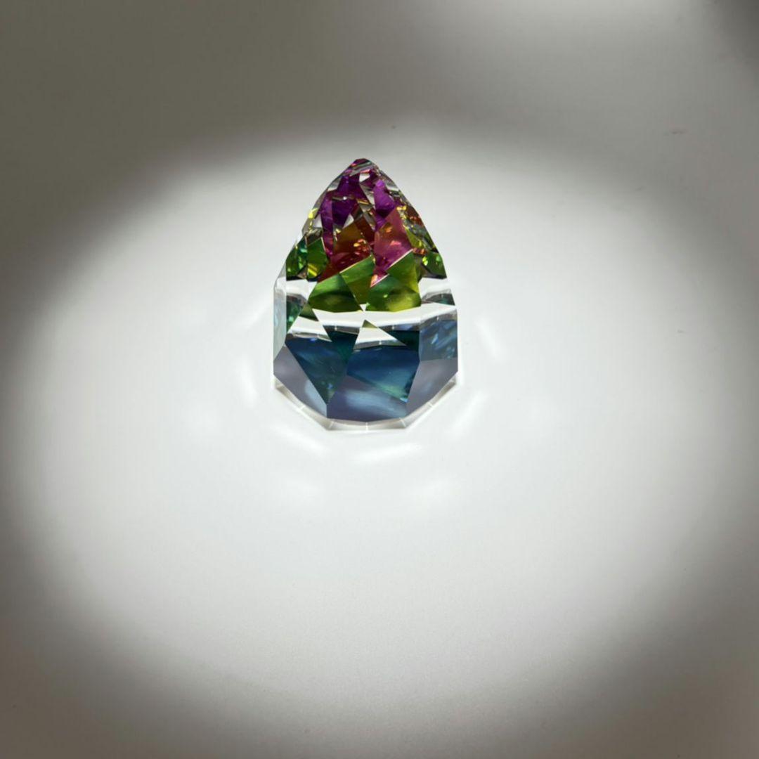 希少 当時もの☆スワロフスキー クリスタル ペーパーウェイト 旧ロゴ レインボー