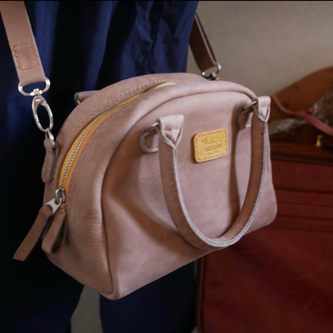 ミニボストンバッグ ショルダー ハンドバッグ ヴィンテージ風 本革