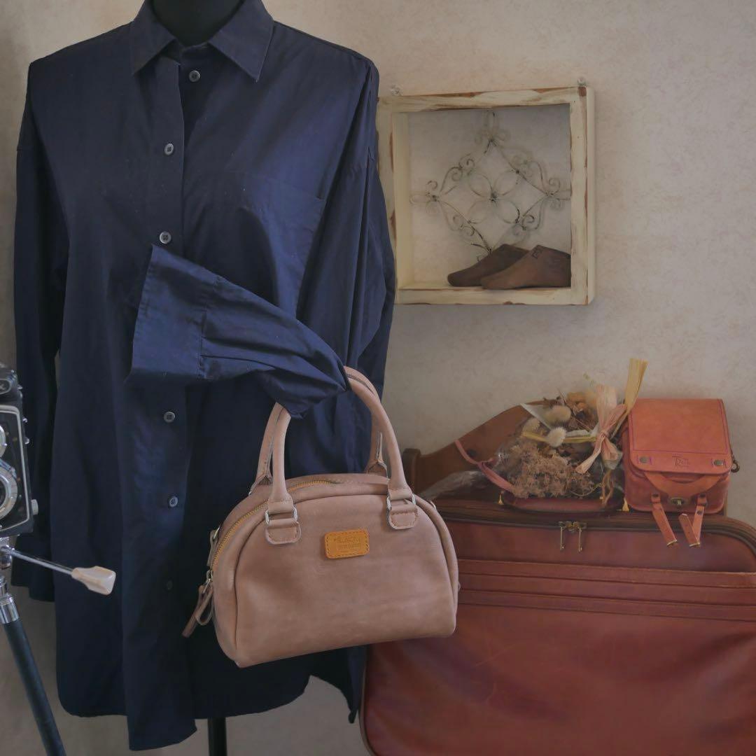 ミニボストンバッグ ショルダー ハンドバッグ ヴィンテージ風 本革