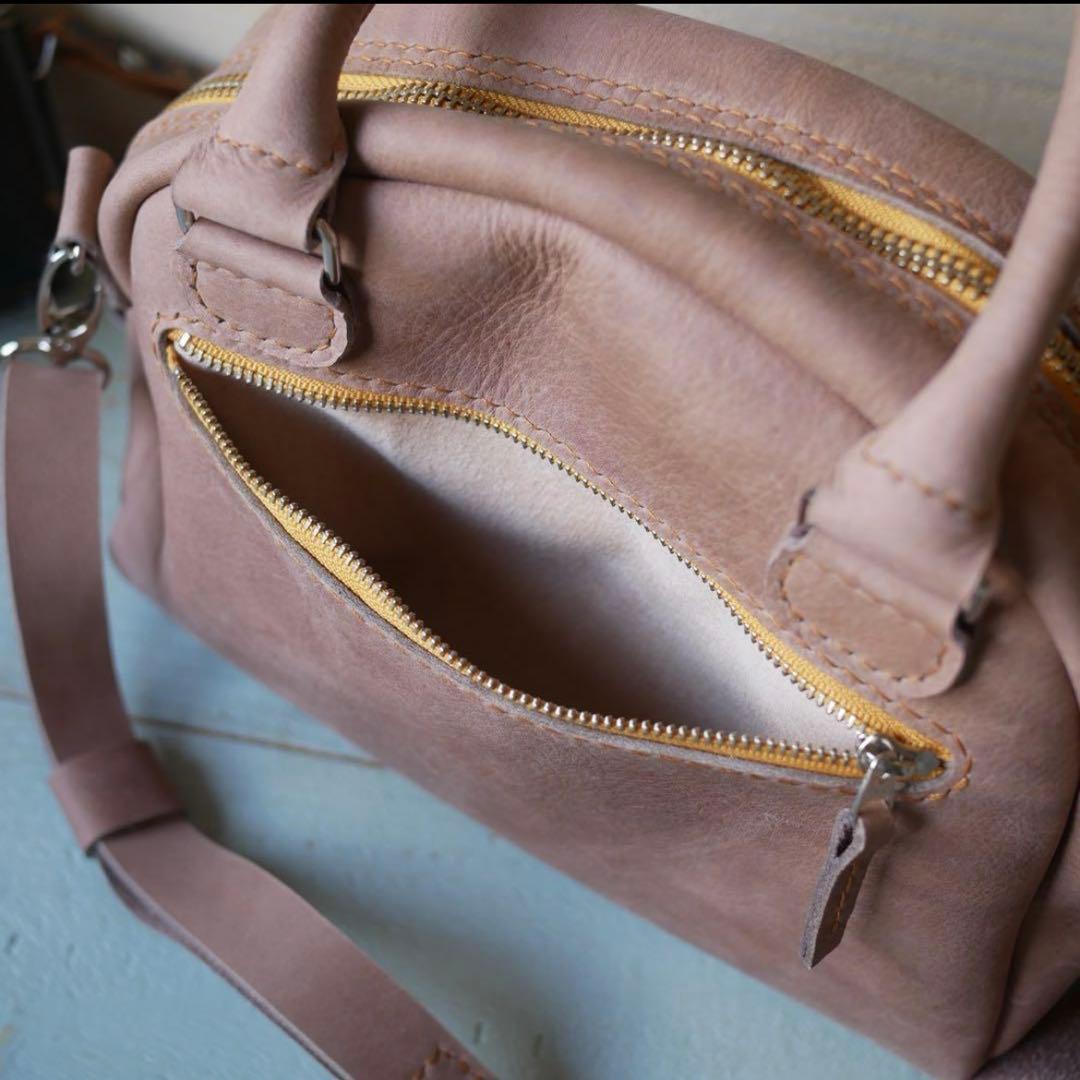 ミニボストンバッグ ショルダー ハンドバッグ ヴィンテージ風 本革