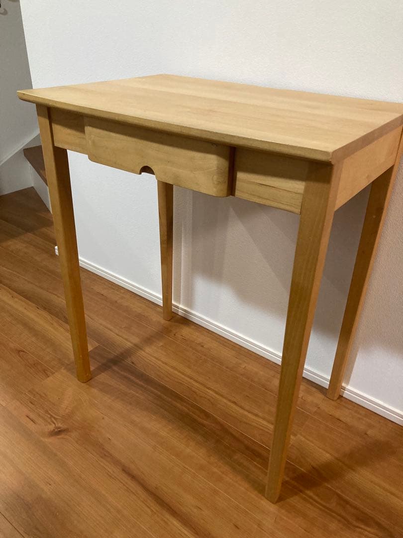 ナチュラルウッドテーブル 引き出し付き
