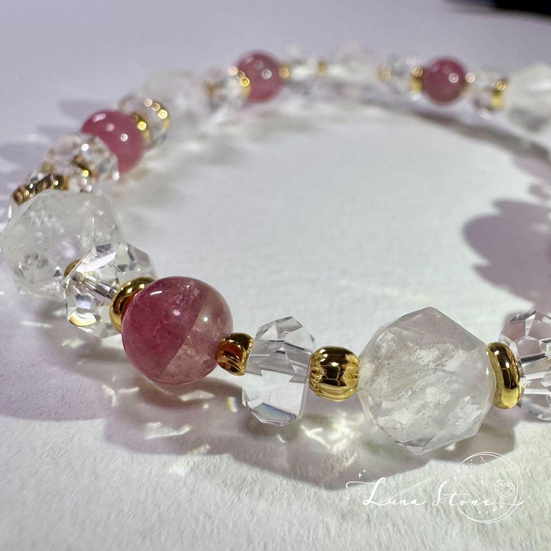 【ルビー×トルマリン】心を満たし魅力を咲かせる 天然石 ブレスレット