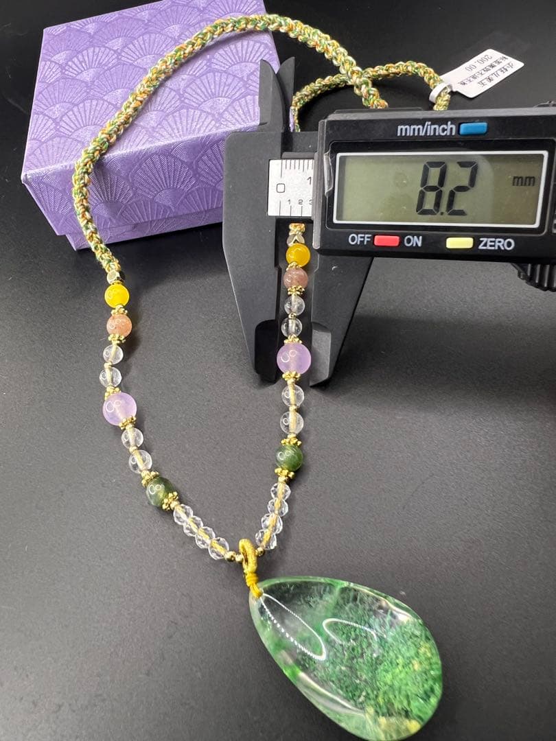 天然グリーンガーデンファントムクォーツのペンダント&ネックレス★ D10173