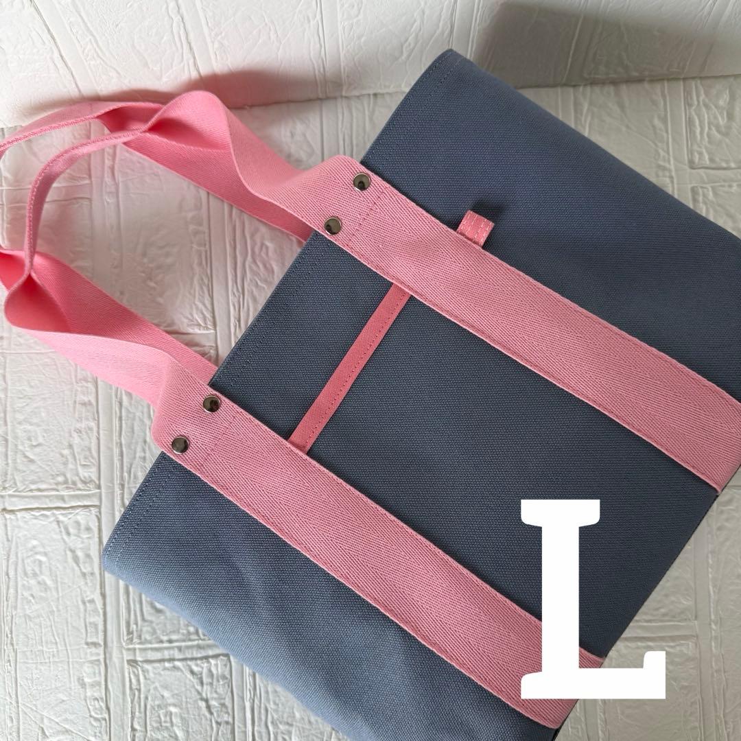 8号帆布♡Lサイズ・横長♪ベーシック♡トートバッグ♡ドライグレー♪
