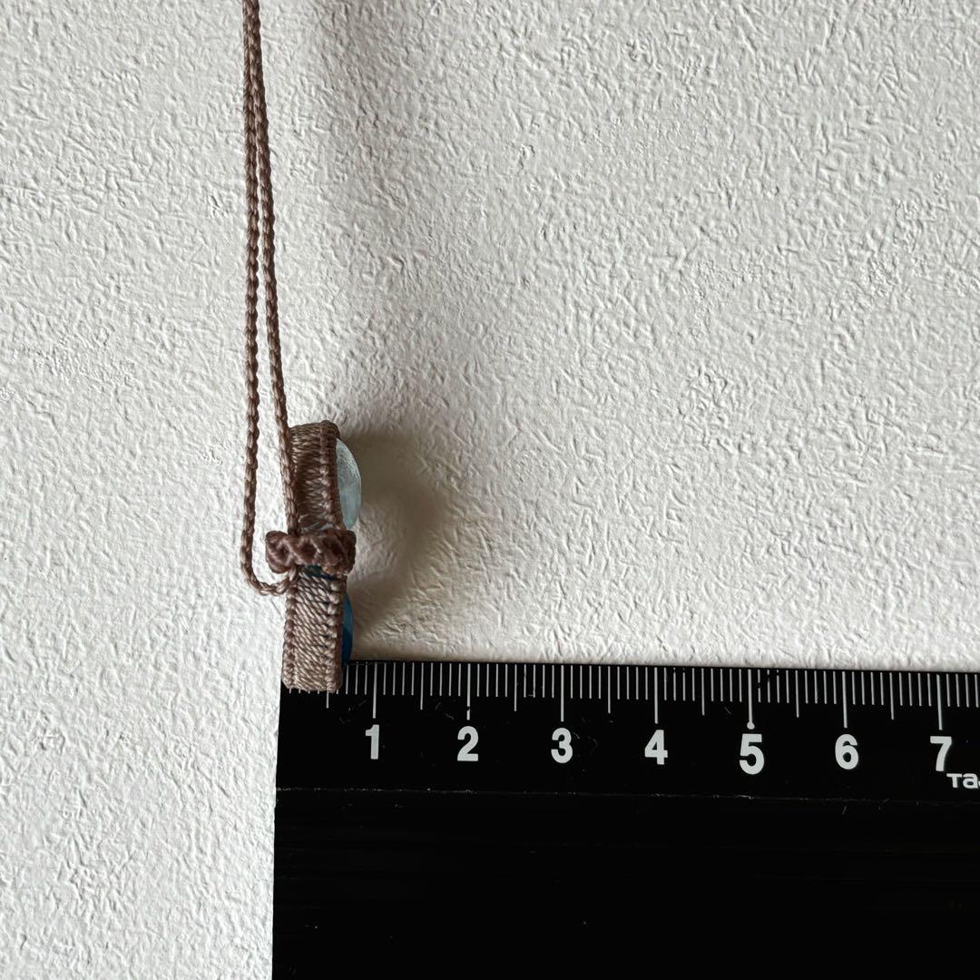 マクラメアクセサリー＊アクアマリン×アパタイト／天然石ネックレス／ベージュ