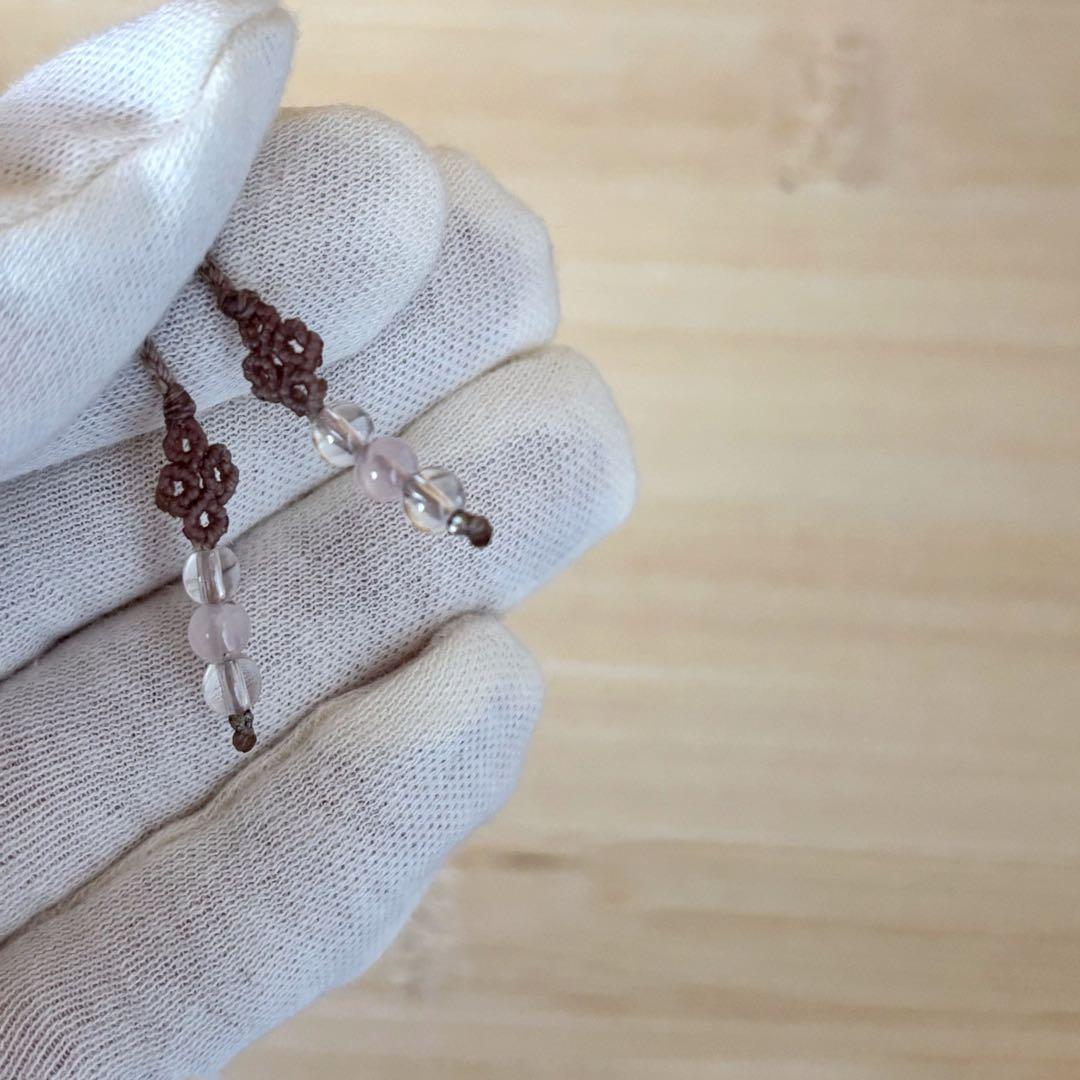 マクラメアクセサリー＊アクアマリン×アパタイト／天然石ネックレス／ベージュ