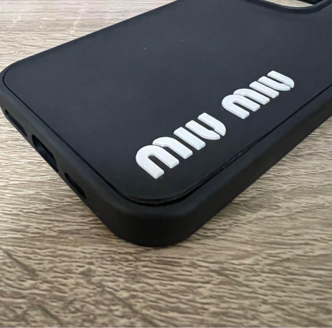 miumiu iPhone13 pro ケース カバー 黒