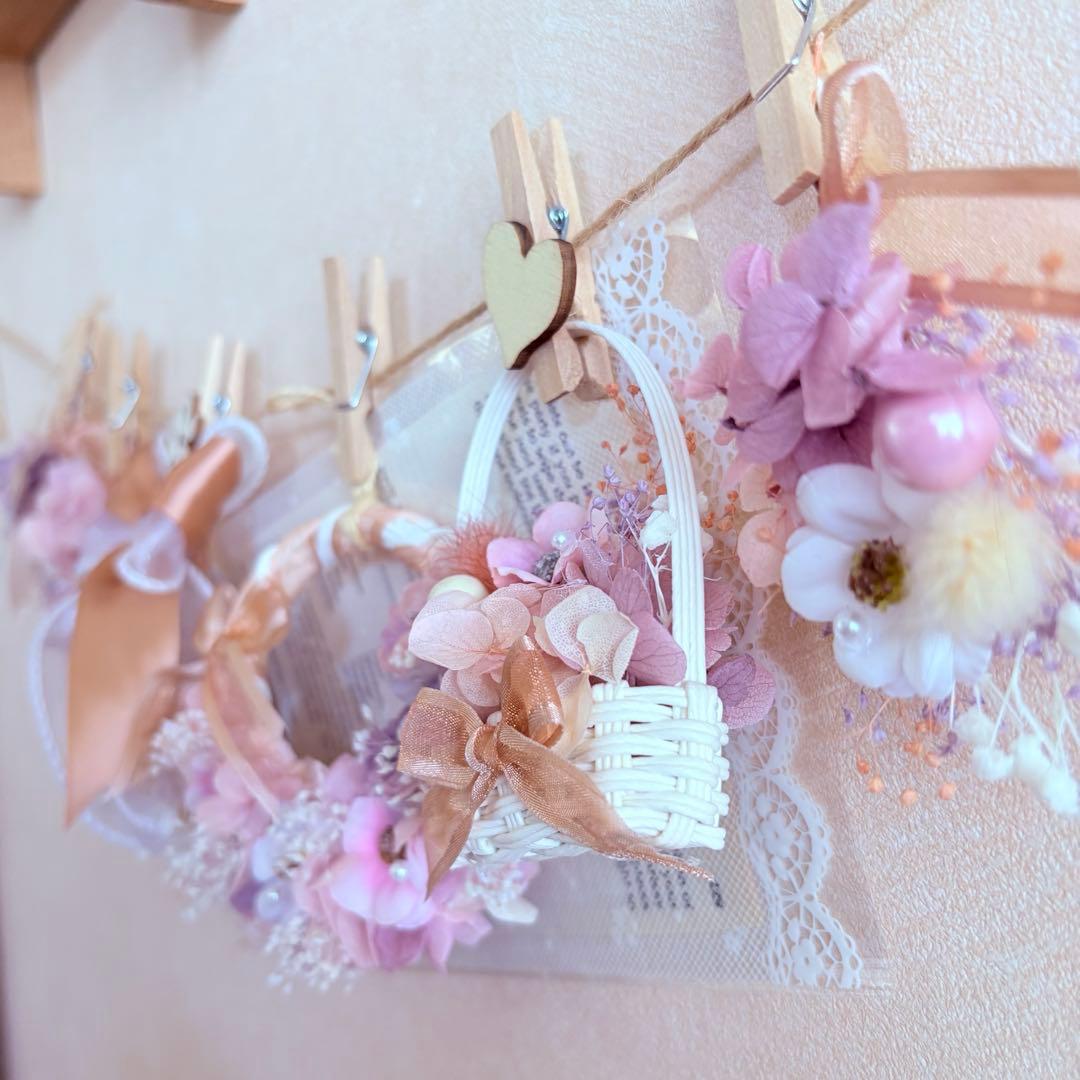 No３ ちょっぴり大人のモーヴピンク♡フラワーガーランド