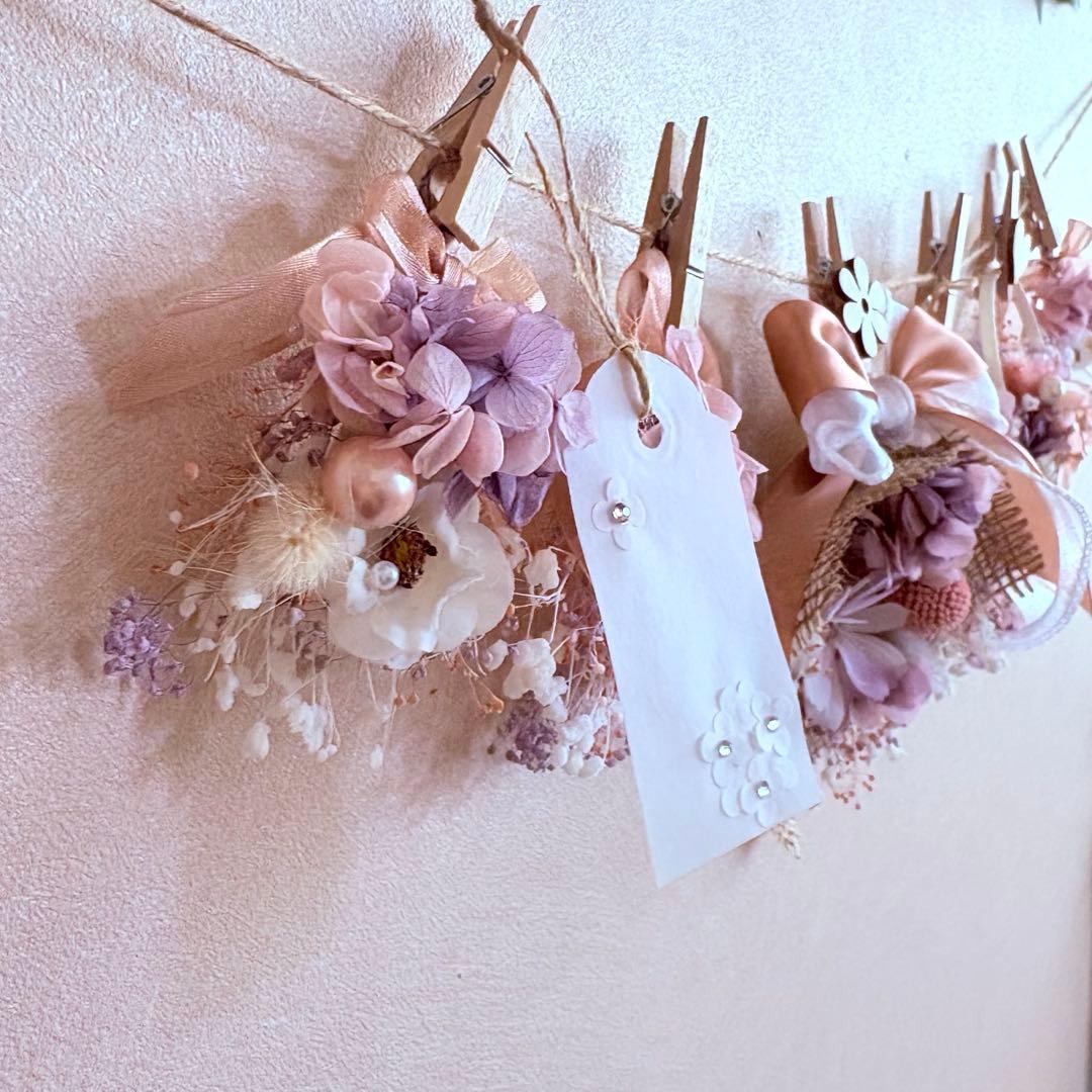 No３ ちょっぴり大人のモーヴピンク♡フラワーガーランド