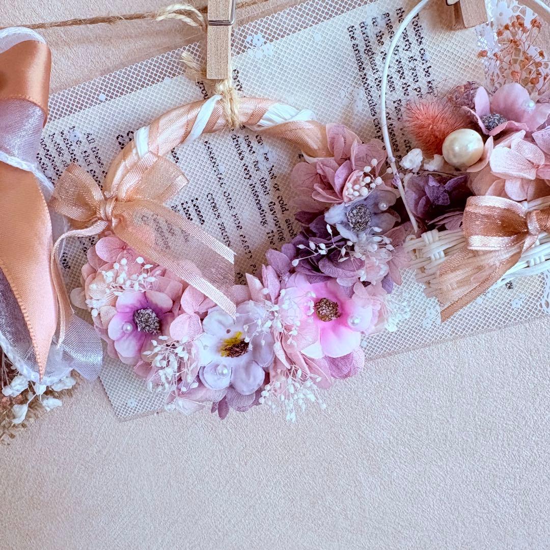 No３ ちょっぴり大人のモーヴピンク♡フラワーガーランド