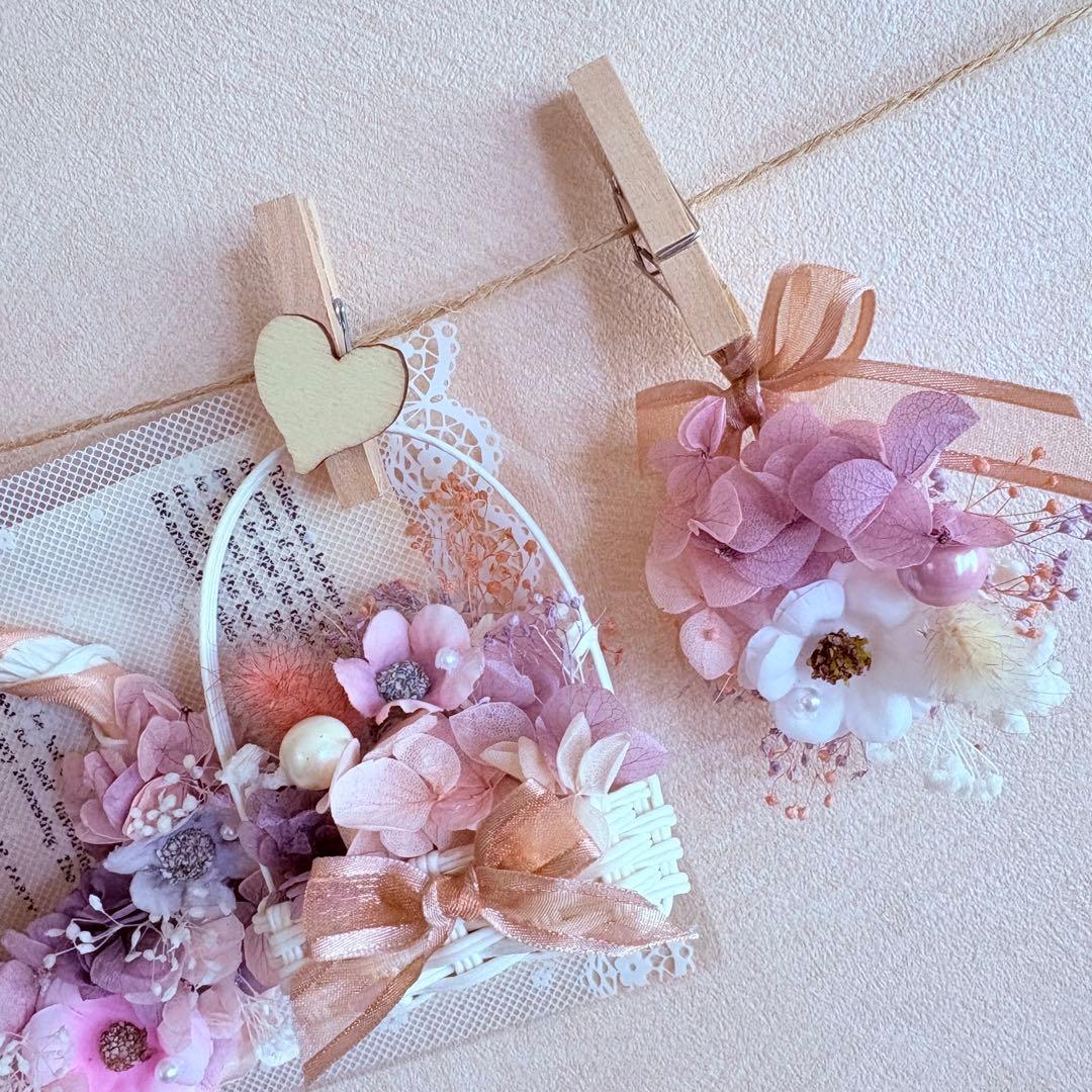 No３ ちょっぴり大人のモーヴピンク♡フラワーガーランド