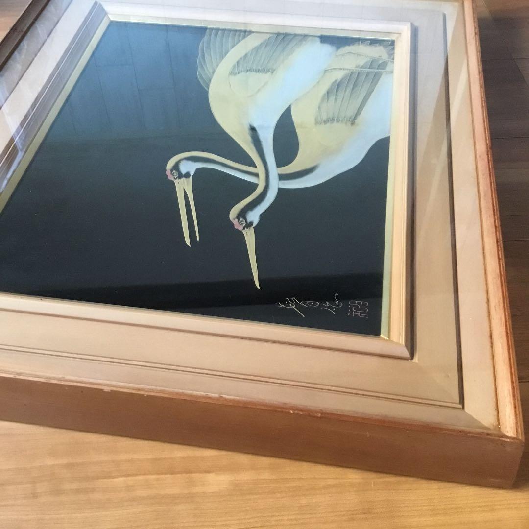 鶴の絵画　鳥　金鶴