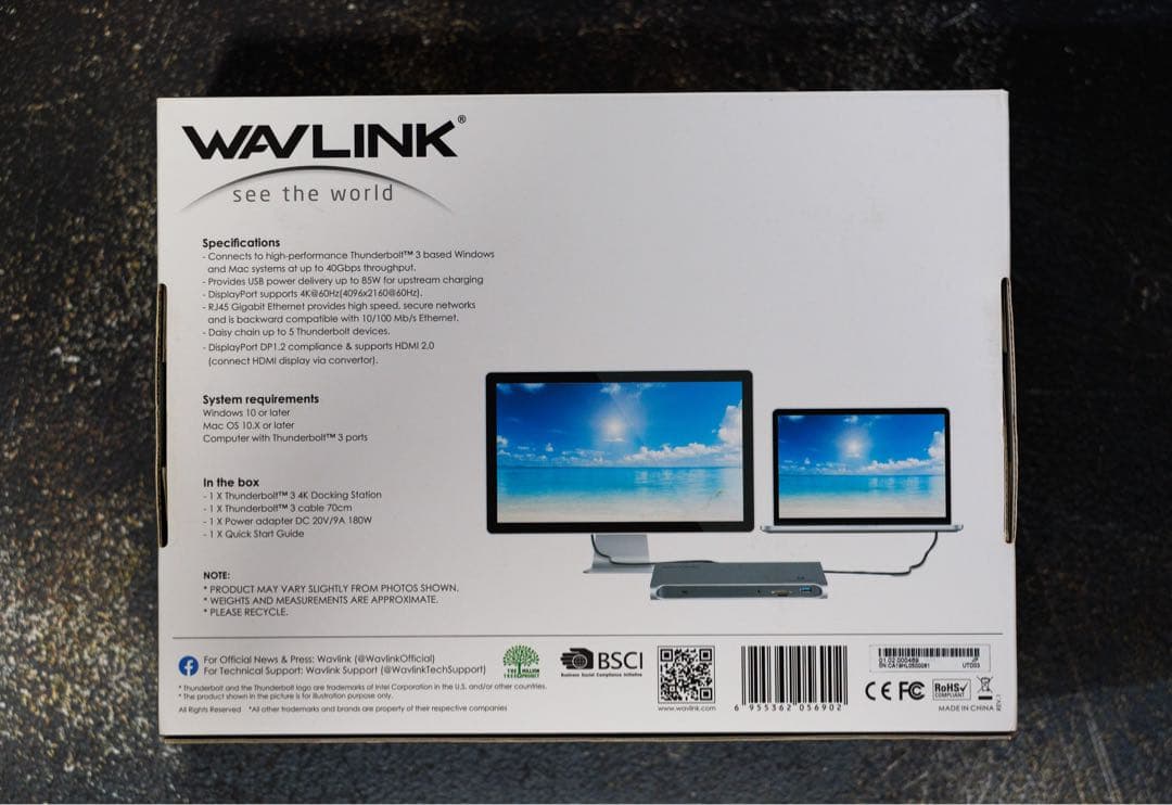 分配器・切替器 WAVLINK Thunderbolt 3 4K Docking Station