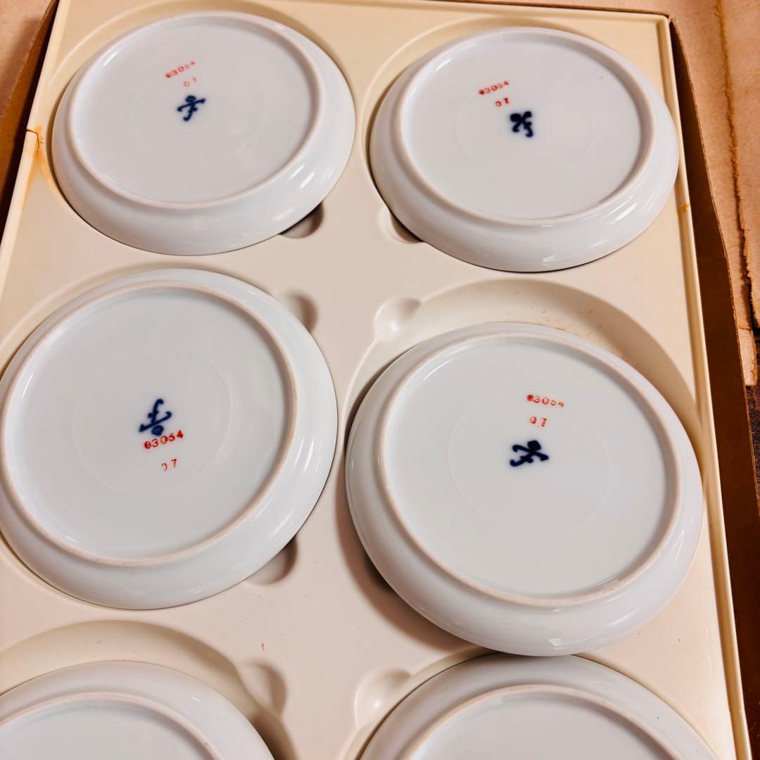 フュルステンベルク 帆船 小皿 6枚ドイツ名窯 中世ヨーロッパ 船絵皿 箱付