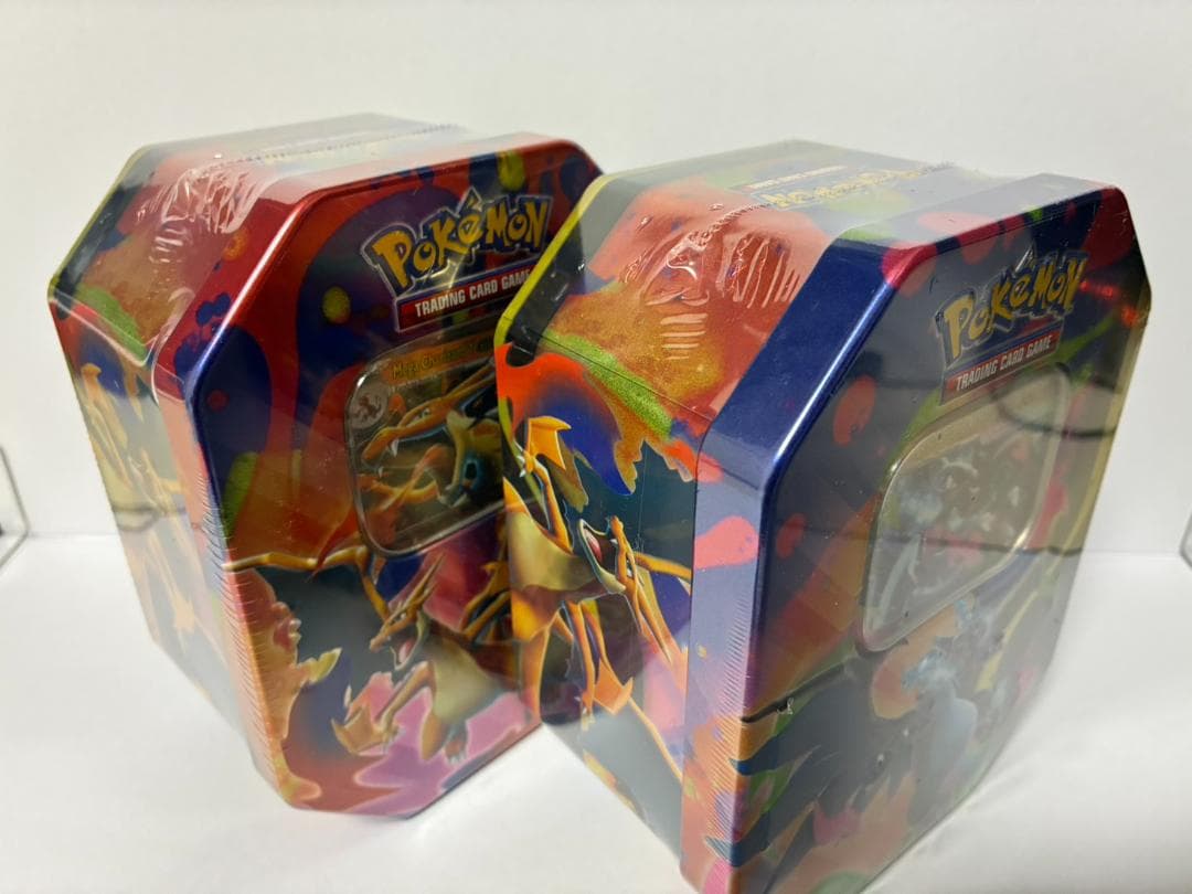 新品未開封 シュリンク付き 英語版 メガリザードンX＆Y缶セット